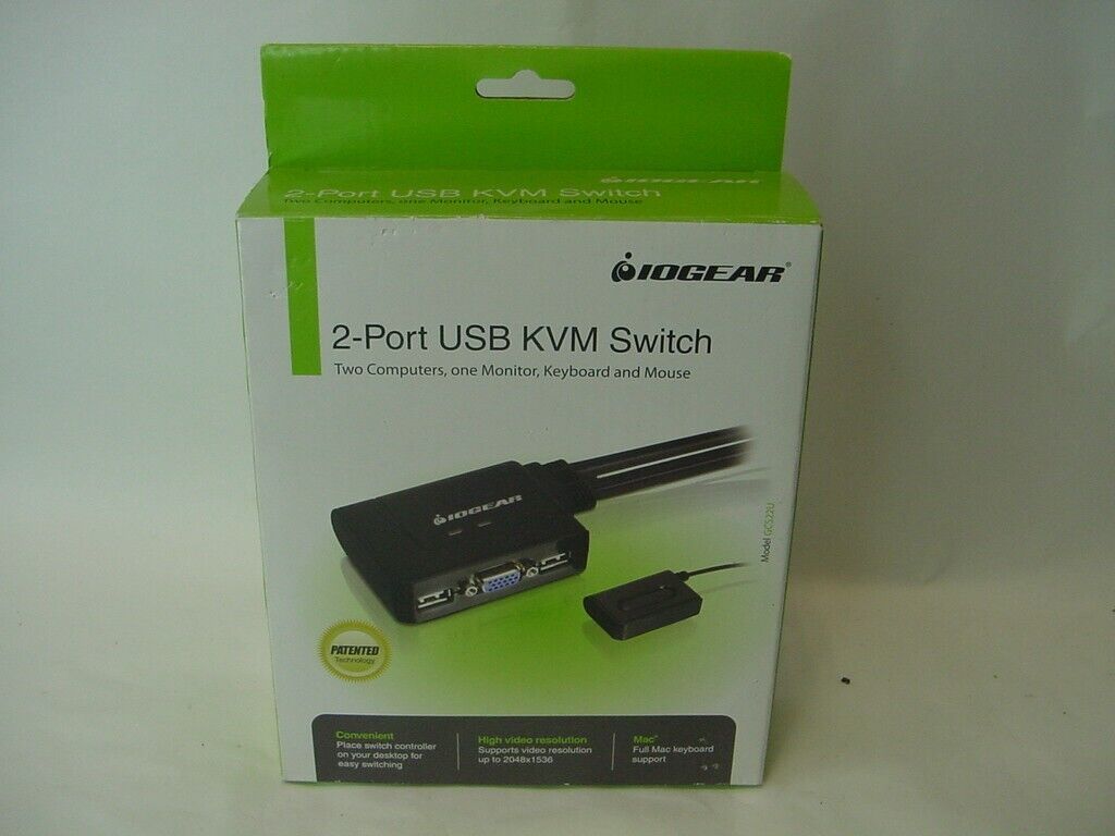 NEW - IOGEAR 2 PORT USB KVM SWITCH