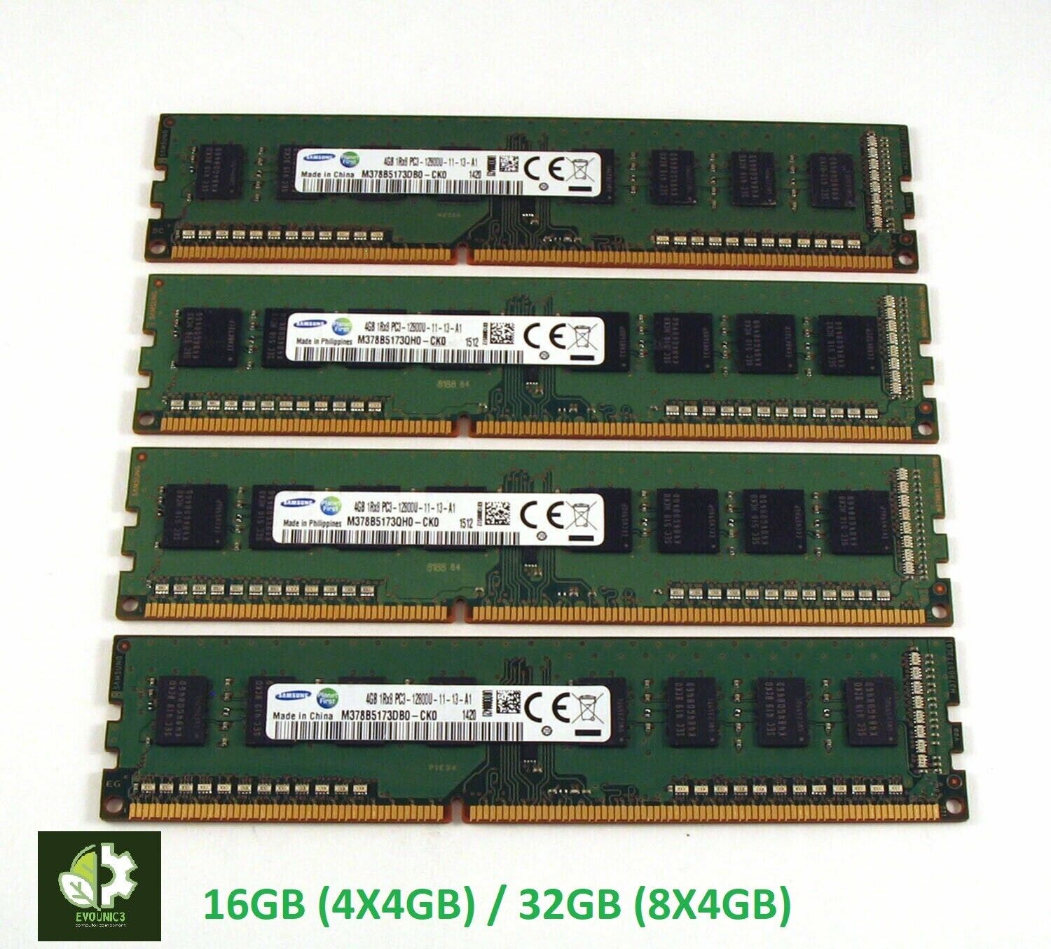 16GB 32GB 8X4GB PC3-12800U Kit 4x 4GB Desktop DIMM DDR3 Non-ECC Memory RAM