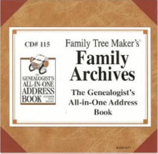 Family Tree Maker: Archives Genealogist\'s All-in-One Address Book PC CD data