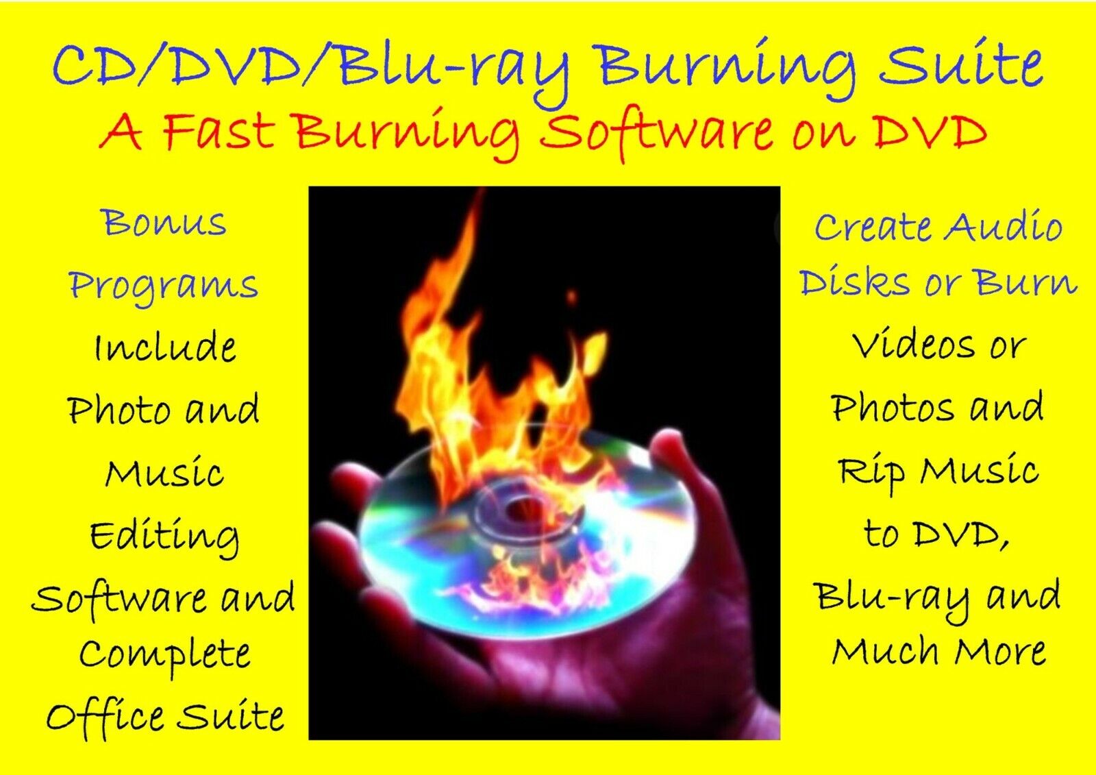CD DVD Burner Burn Backup Erase + HDD SSD USB SD Any Data Copying Software