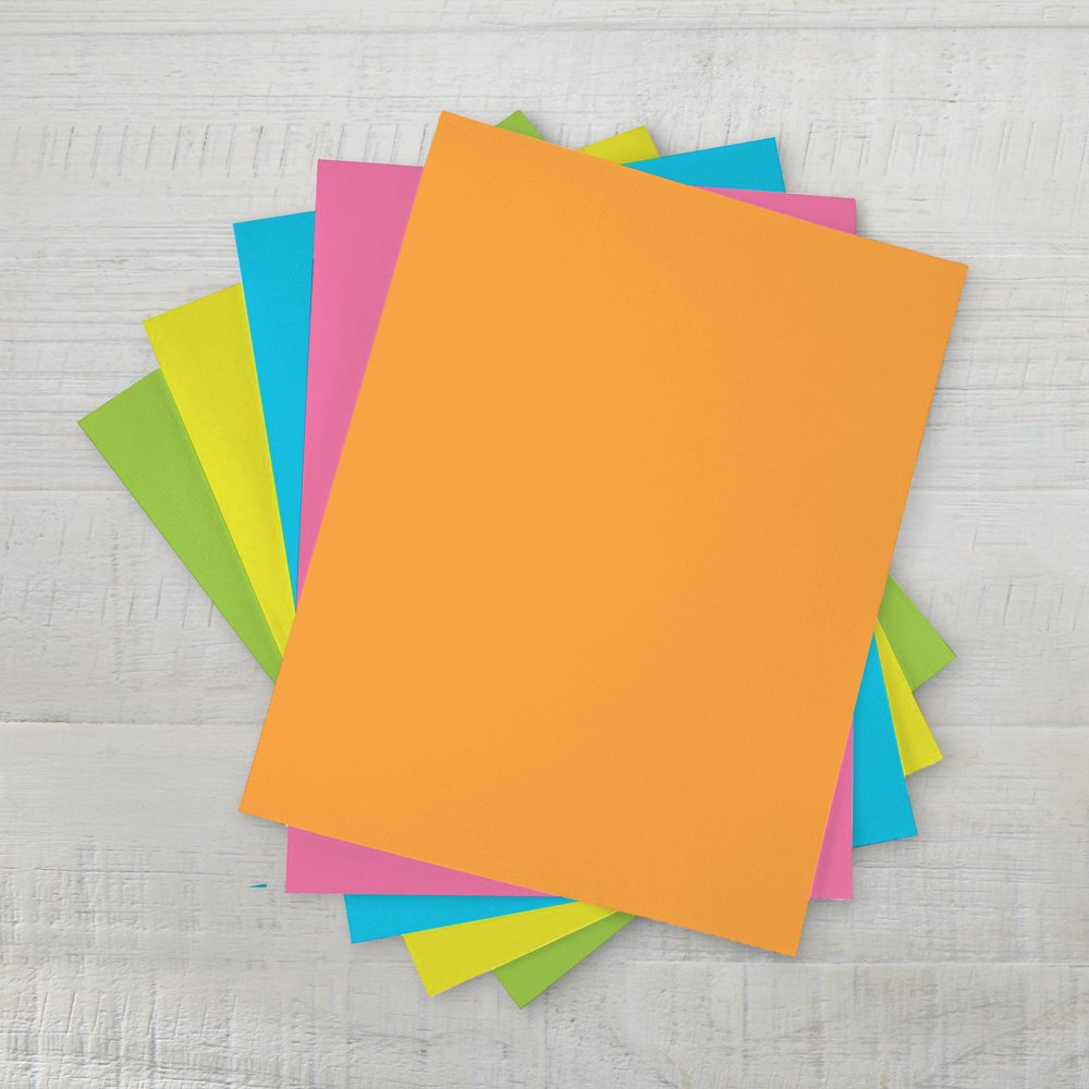 Color Copy Paper, Assorted Ultra-Bright Neon, 8.5 X 11, 24 Lb, 800 Sheets