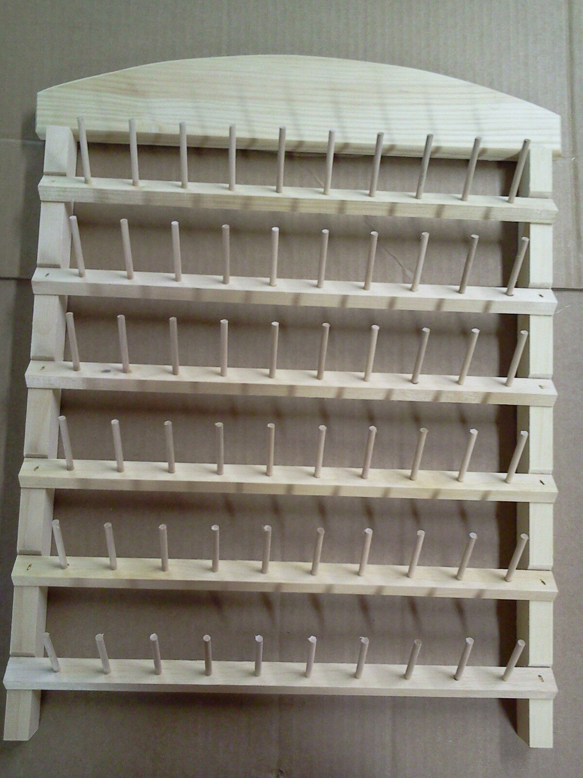 sewing thread rack 60 spool holder unfinished pine wood hand made in USA