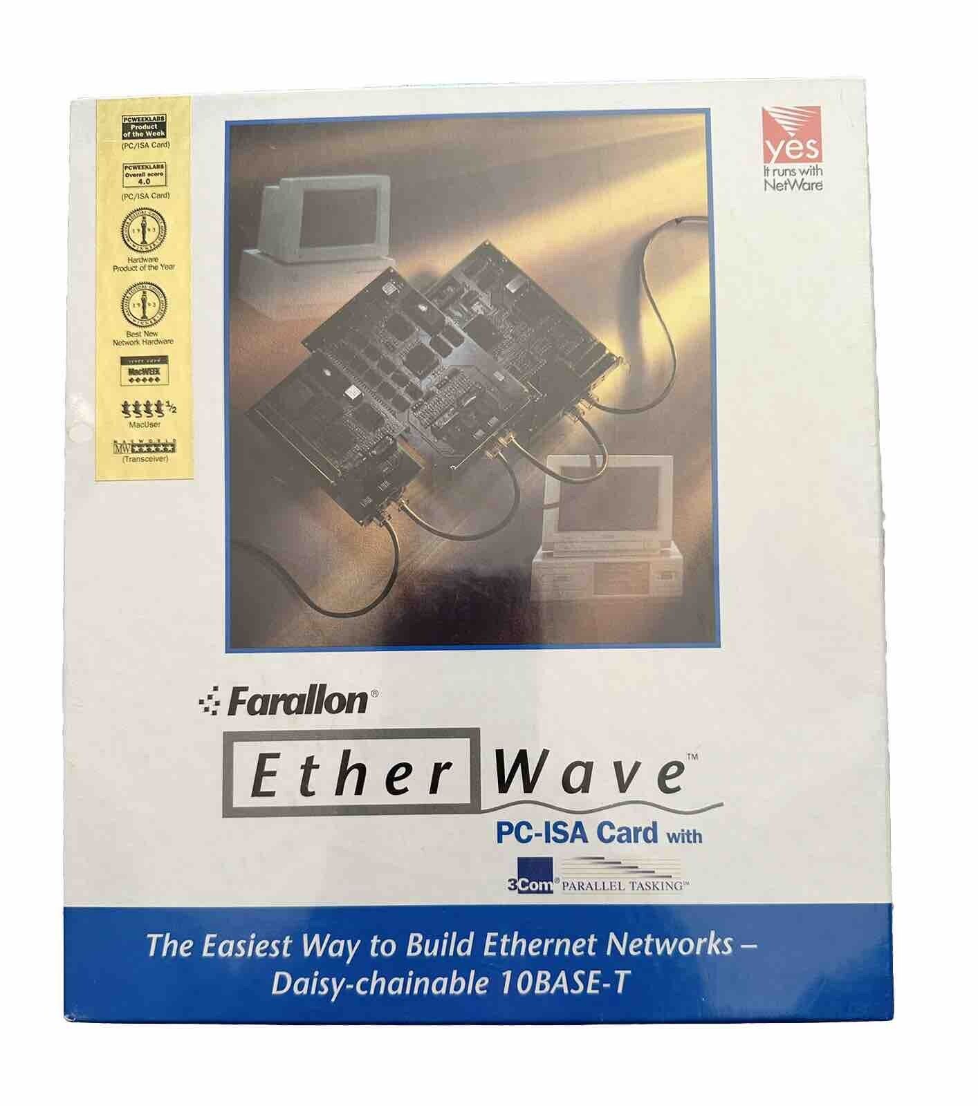 Rare New Vintage 1993 Farallon EtherWave PC-ISA Card with 3Com Parallel Tasking