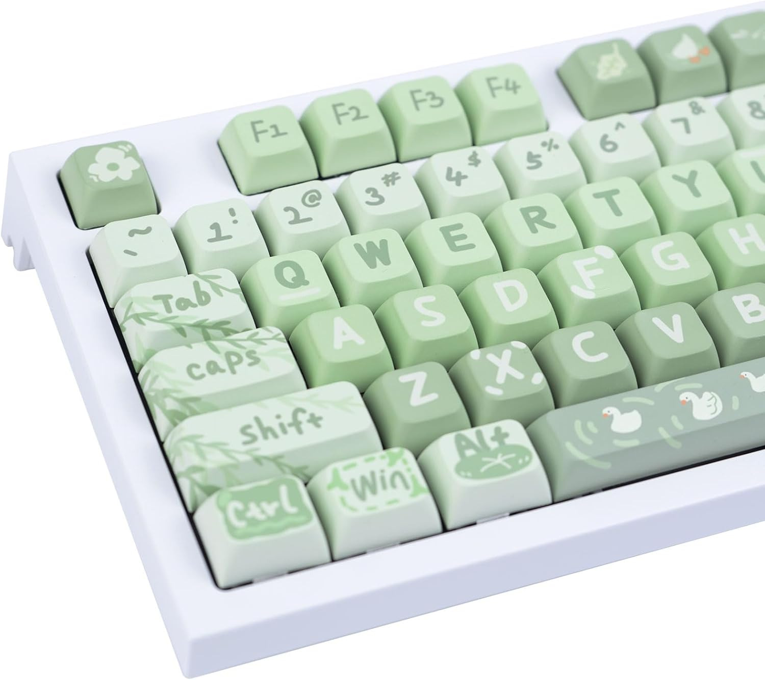 PBT 133 Keys Anime Keycaps, Matcha Green Dye-Sublimation Customized Cute Keycaps