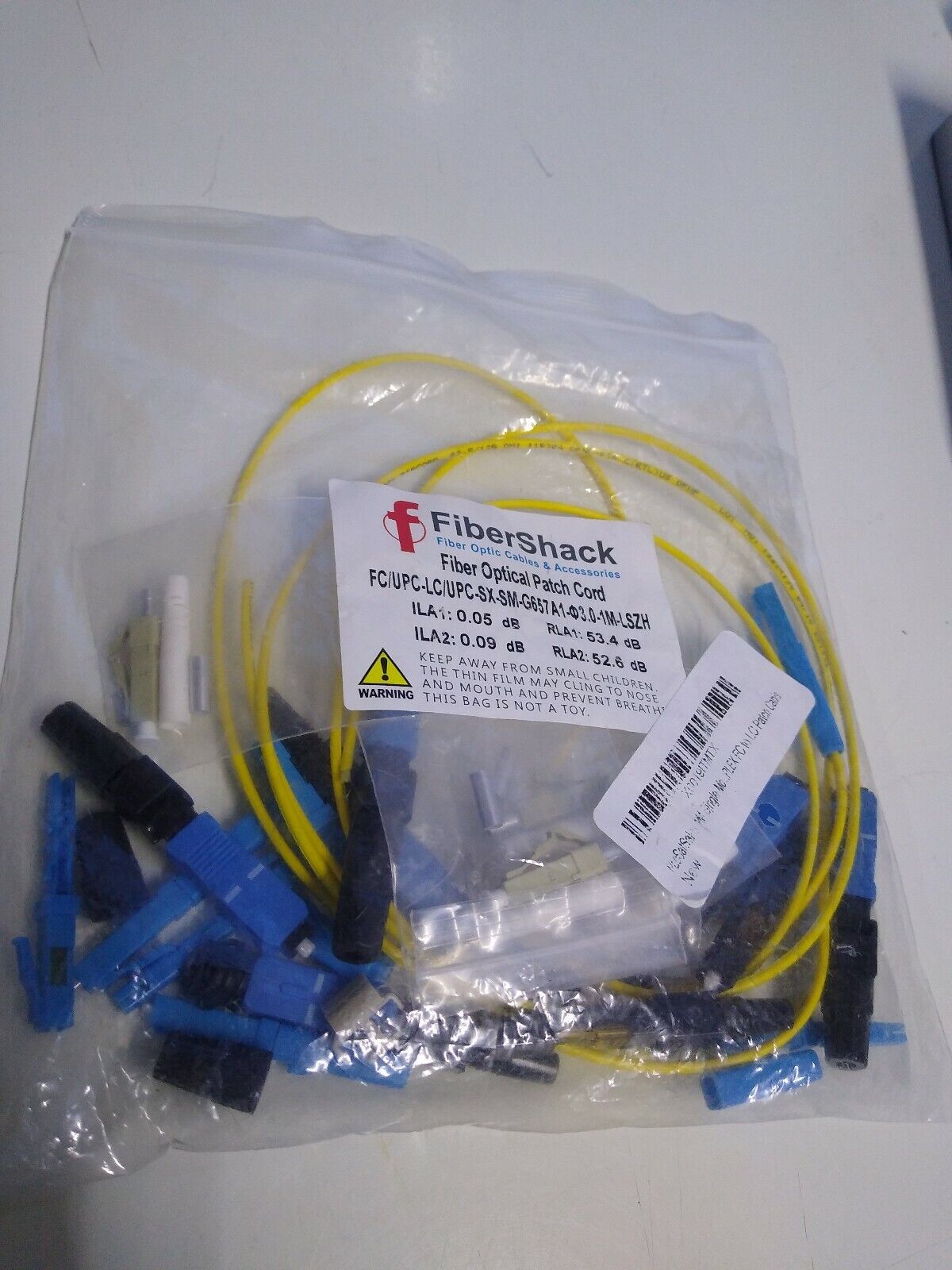Fibershack Single Fiber Optical Patch Cord Multiple Piece Lot Ships FREE