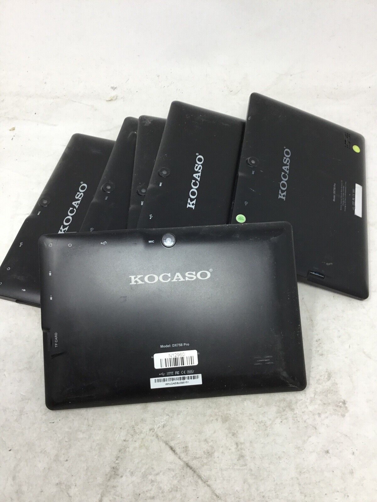 Kocaso Tablet Black Model DX758 Pro -LOT OF 6-FOR PARTS-READ DESCRIPTION -rz