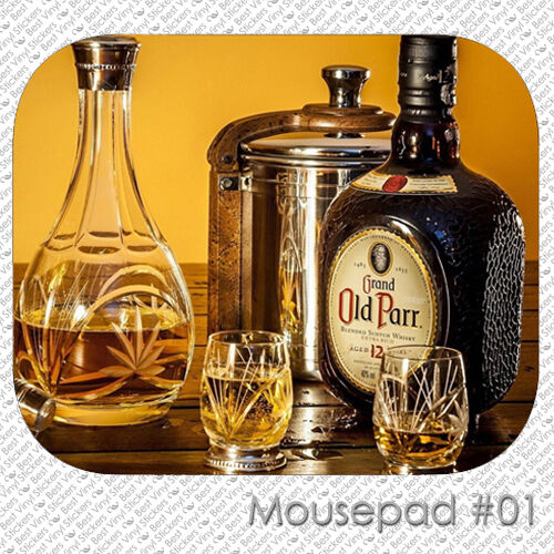 ALCOHOL CUSTOM MOUSE PAD BAR RESTAURANT BEER WHISKEY VODKA WINE MOUSEPAD  (A-01)