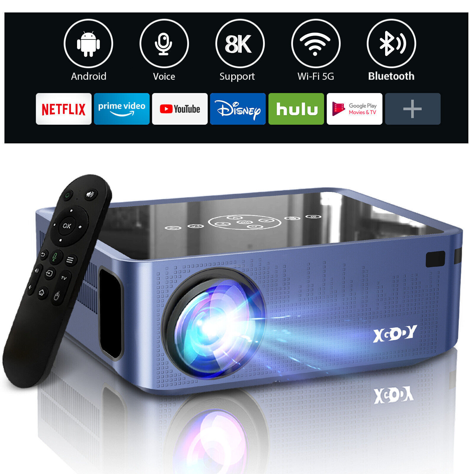 Beamer 5G WiFi Bluetooth Projector 1080P 4K LED Cinema Multimedia Home Theater