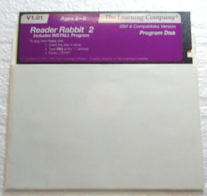 Reader Rabbit 2; IBM, Tandy & compatibles DOS program disc; The Learning Company
