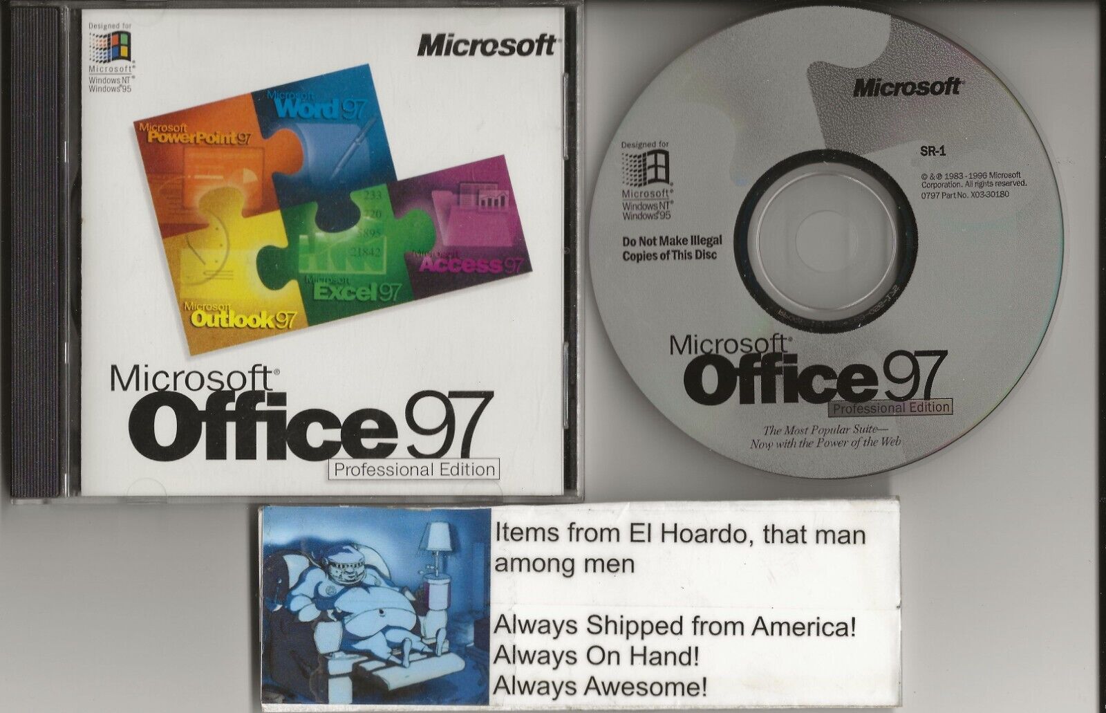 Microsoft Office 97 Professional SR-1 Word Excel PowerPoint Access Outlook