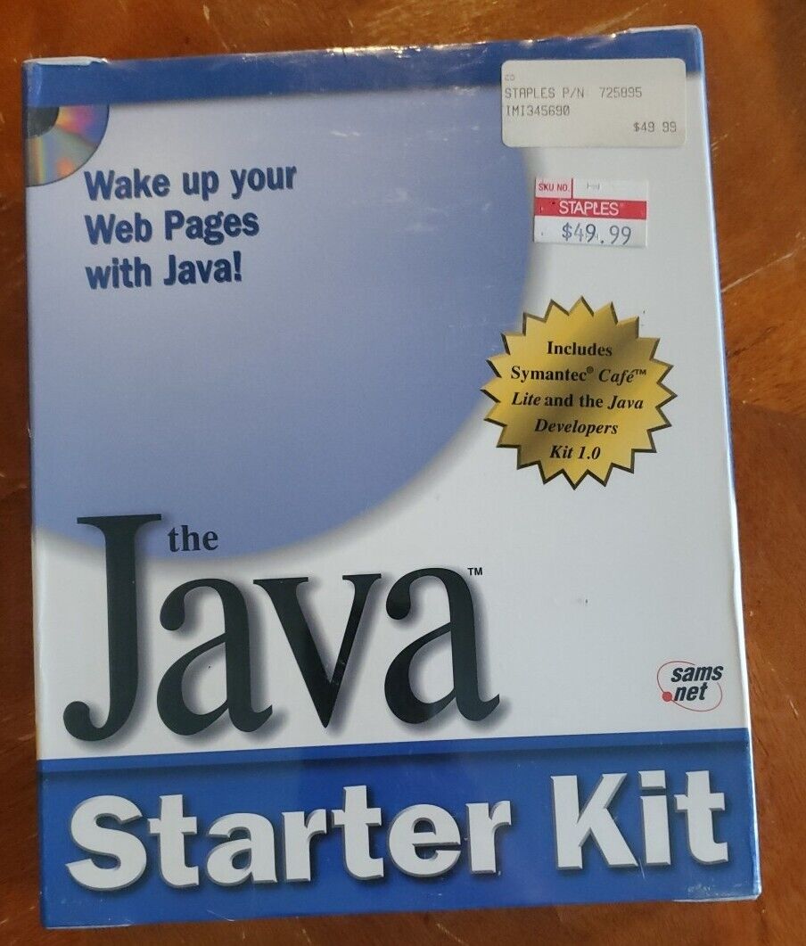 The Java Starter Kit Software With Book Vintage PC Software 1996 (SEALED)