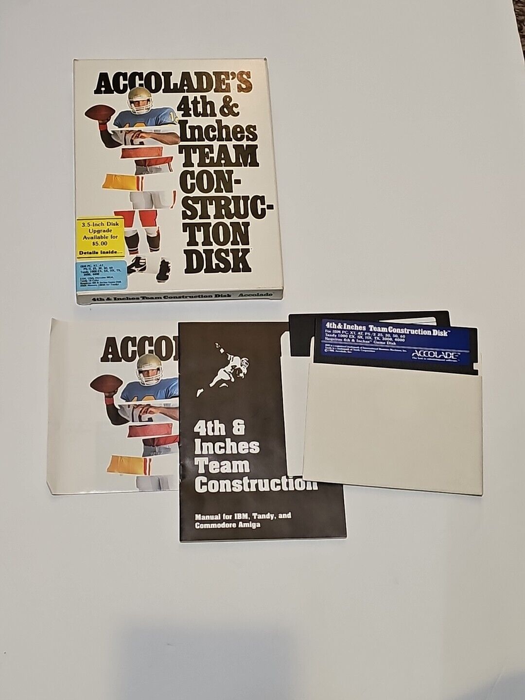 Accolade\'s 4th & Inches Team Construction Disk & Manual IBM PC
