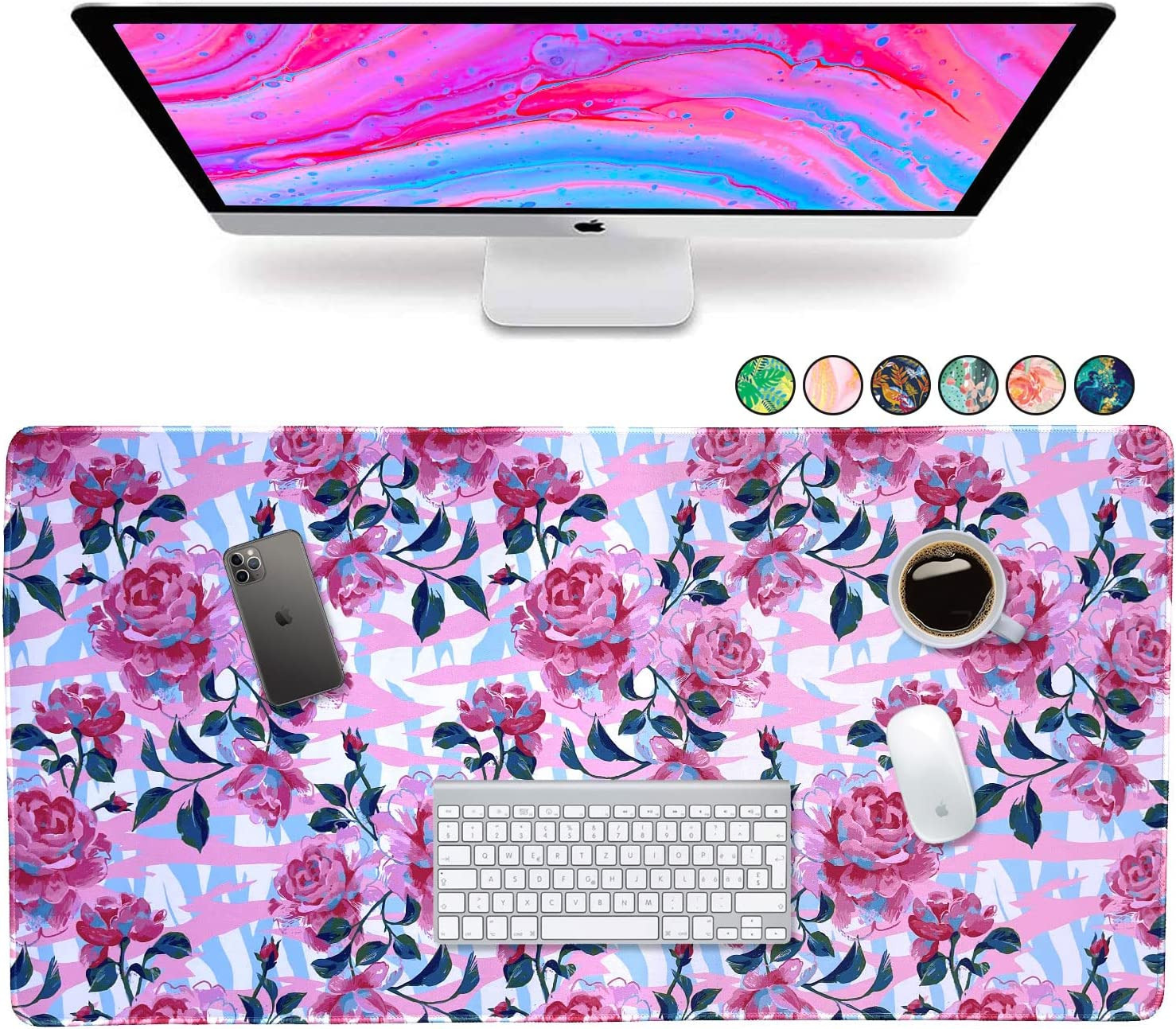 French Koko Large Mouse Pad, Desk Mat, Keyboard Pad, Desktop Home Office School 