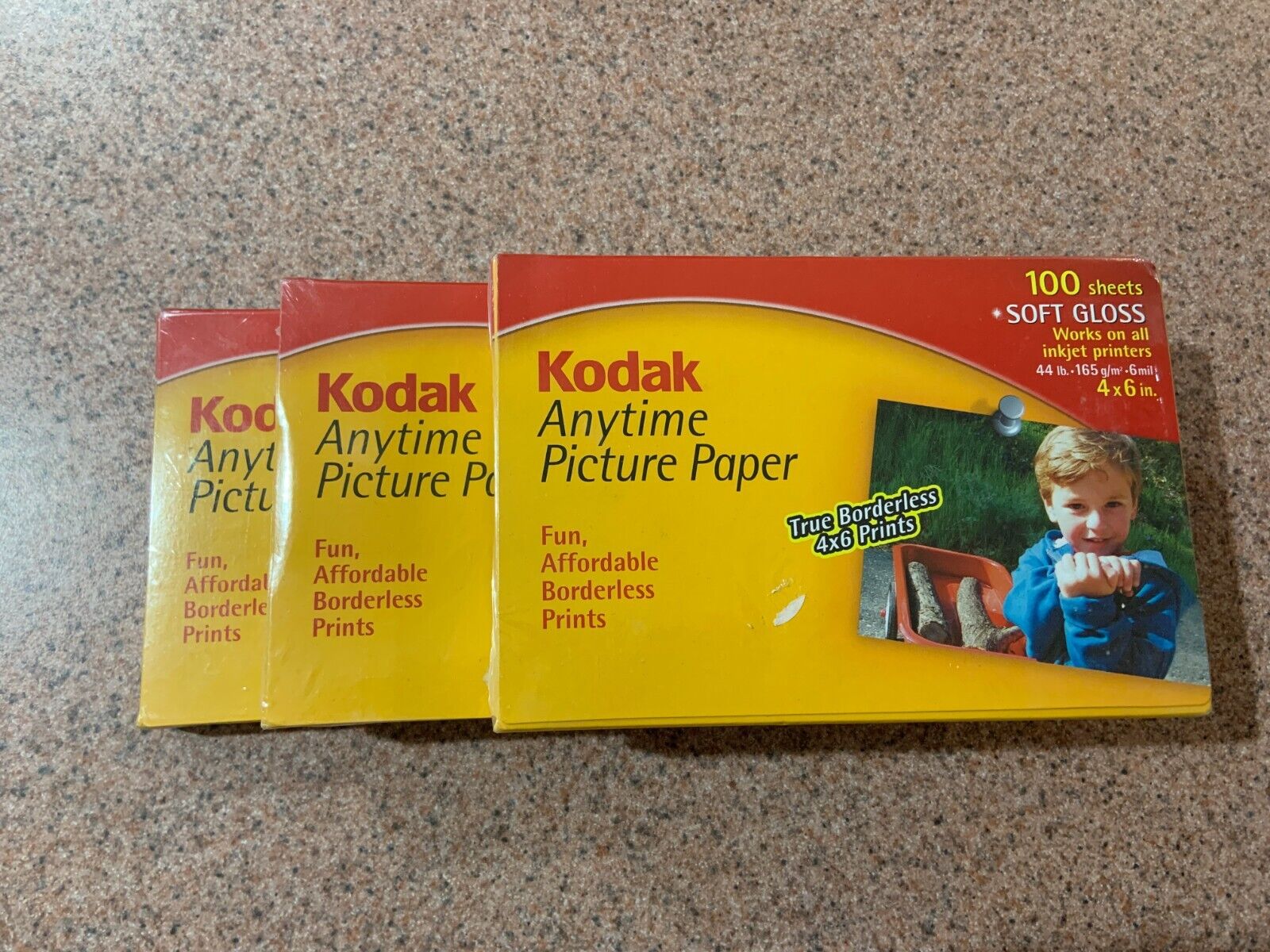 3 Sealed Kodak Anytime Picture Paper Prints 100 Sheets 4x6” Brand New Vintage
