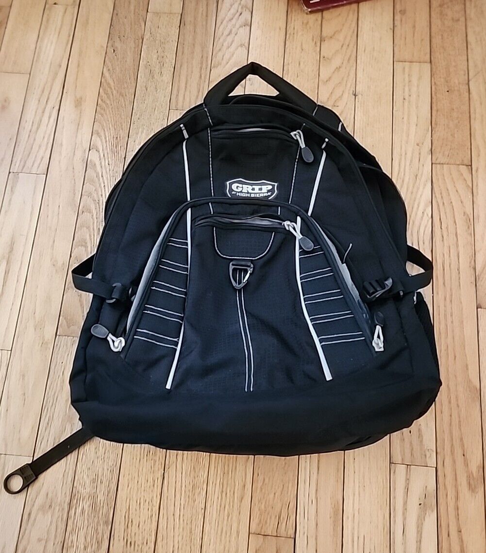 Grip by High Sierra Black Padded Laptop Backpack Day Bag School 