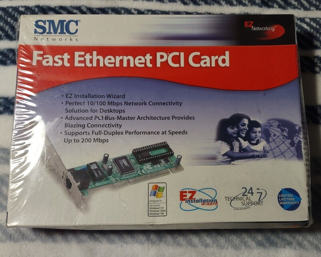 SMC Networks Fast Ethernet 10/100 PCI Card SMC1244TX-Free Shipping
