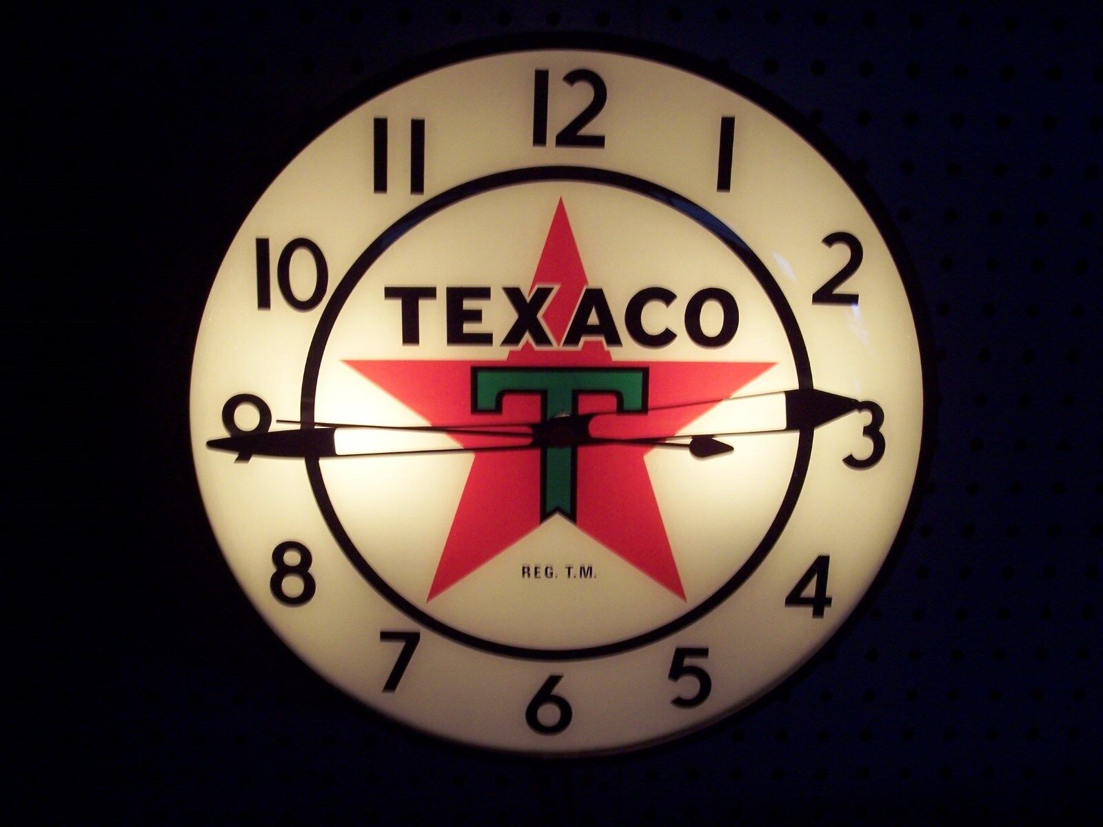 Texaco Pam Clock Lighted clock, display sign