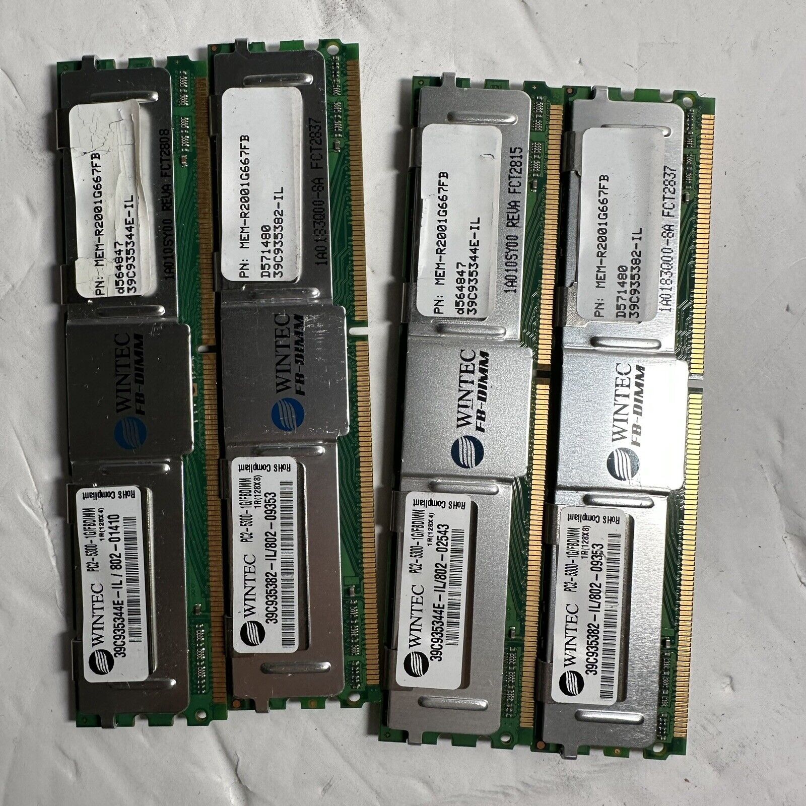 Wintec Memory Ram 4GB (4x1GB) PC2-5300 ECC 39C945344E 1R (128x4) FB-DIMM