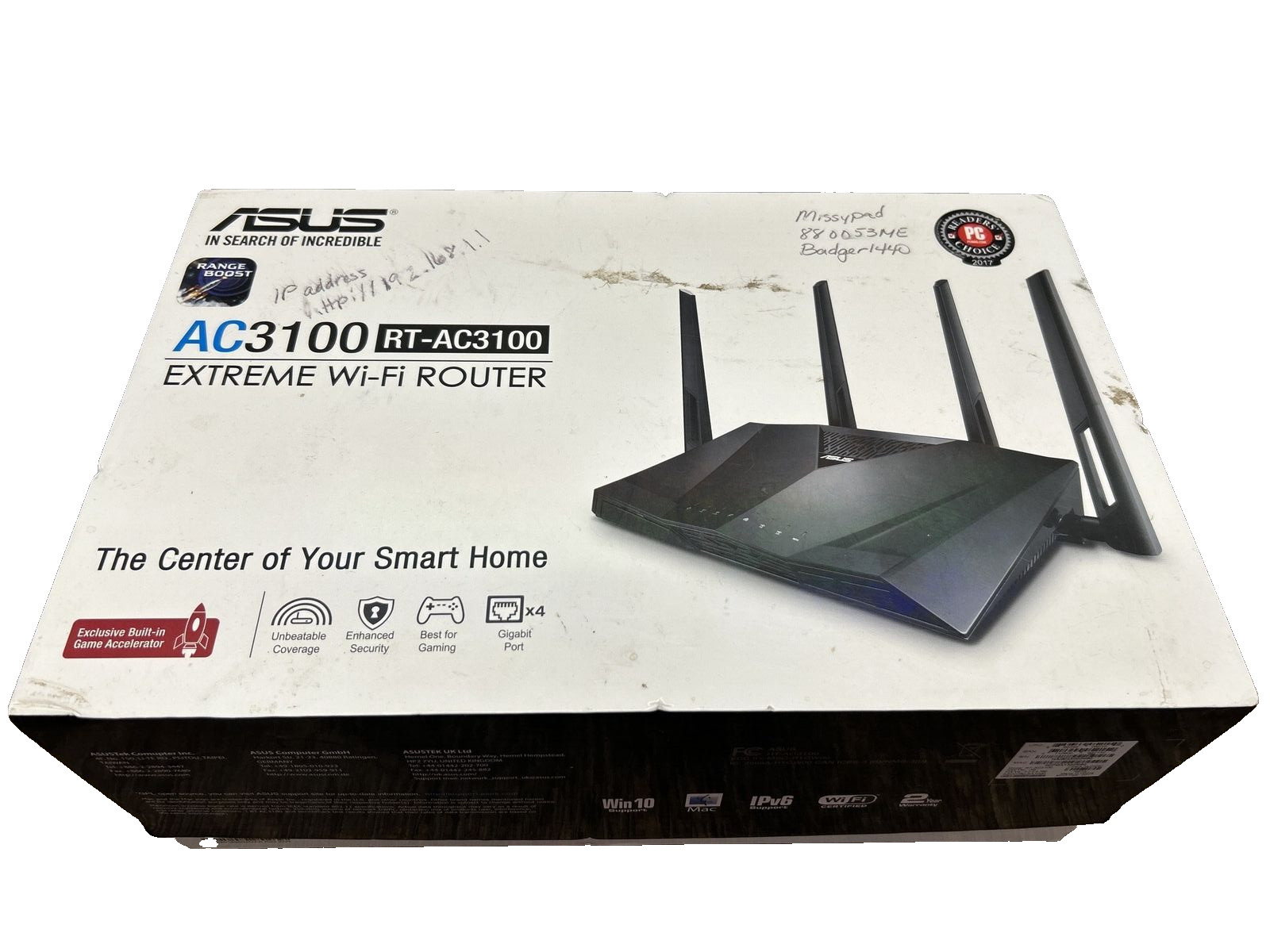 ASUS AC3100 RT-AC3100 Dual-Band Gigabit Wireless Router - 4-Port, Extreme Wi-Fi