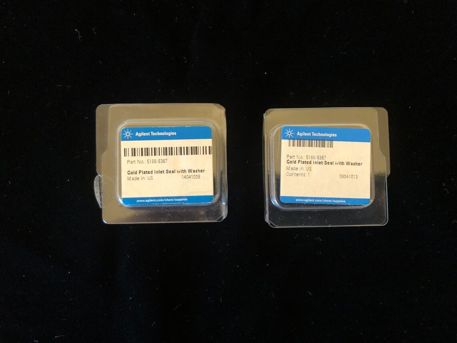 Lot of Two Agilent Technologies Gold Plated Inlet Seal with Washer PN: 5188-5367