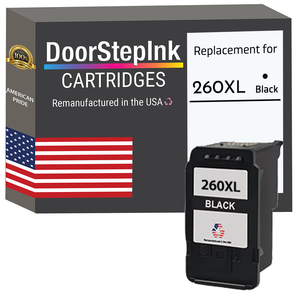 DoorStepInk Remanufactured In The USA For Canon PG-260XL Black 