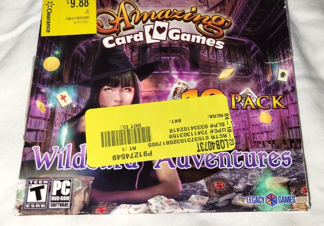 Amazing Card Games Wildcard Adventures 10 Pack PC DVD ROM Game NEW & SEALED