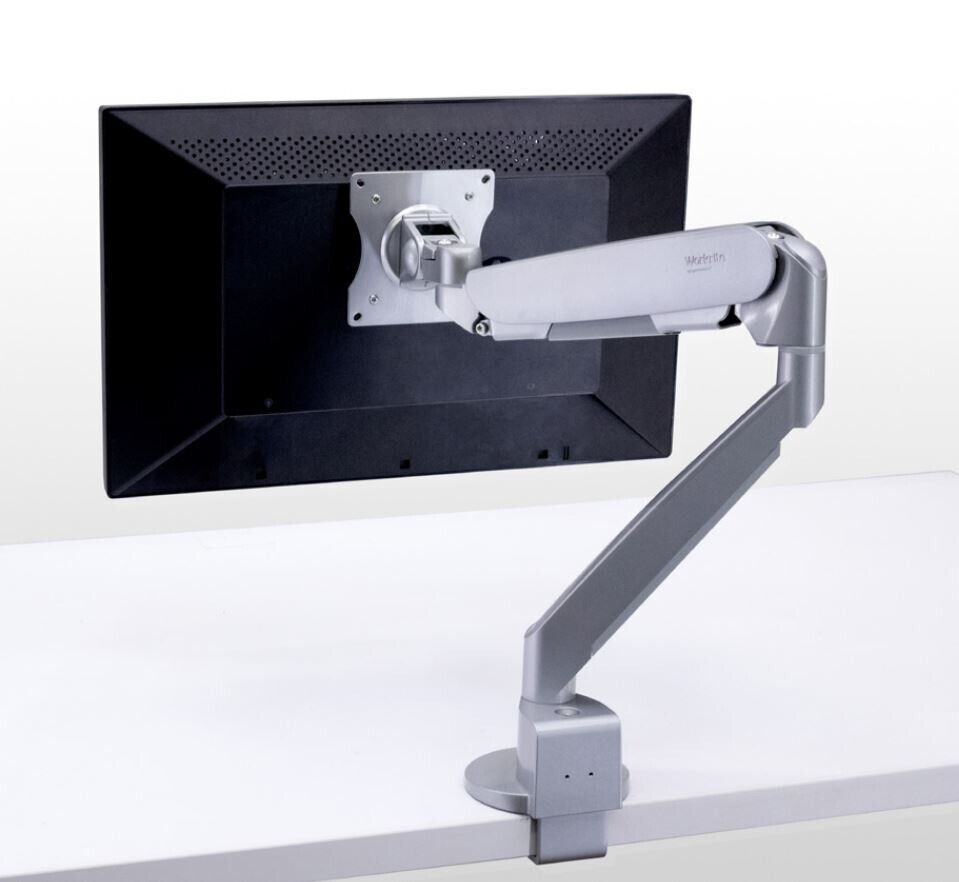 Workrite Conform Single Articulating Adjustable Monitor Arm, Silver