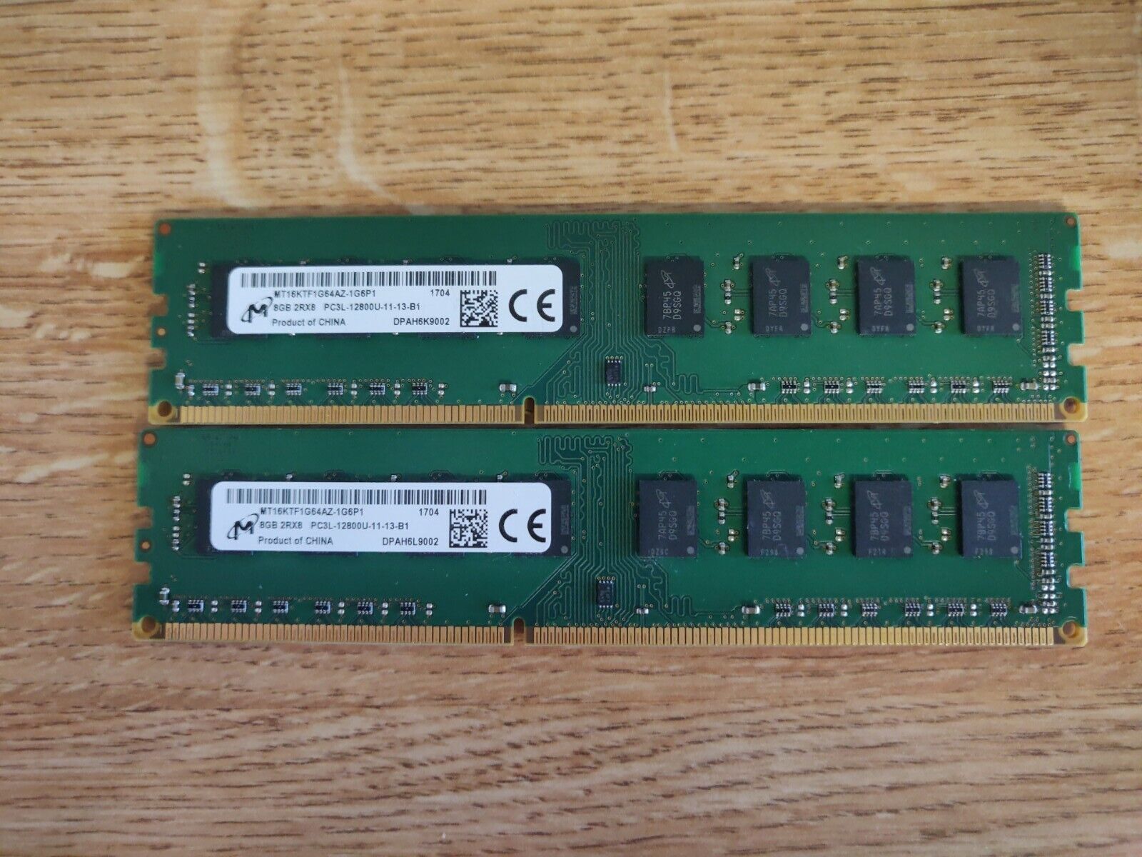 Micron 2 x 8GB 2Rx8 PC3L-12800U DDR3-1600 240-Pin Memory MT16KTF1G64AZ-1G6P1 [8]