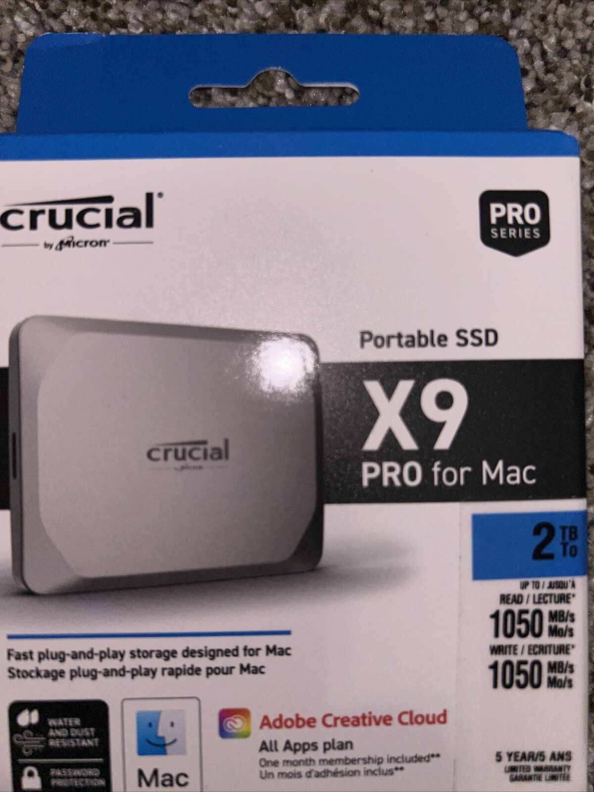 Crucial X9 Pro for Mac 2TB External USB-C SSD - BRAND NEW