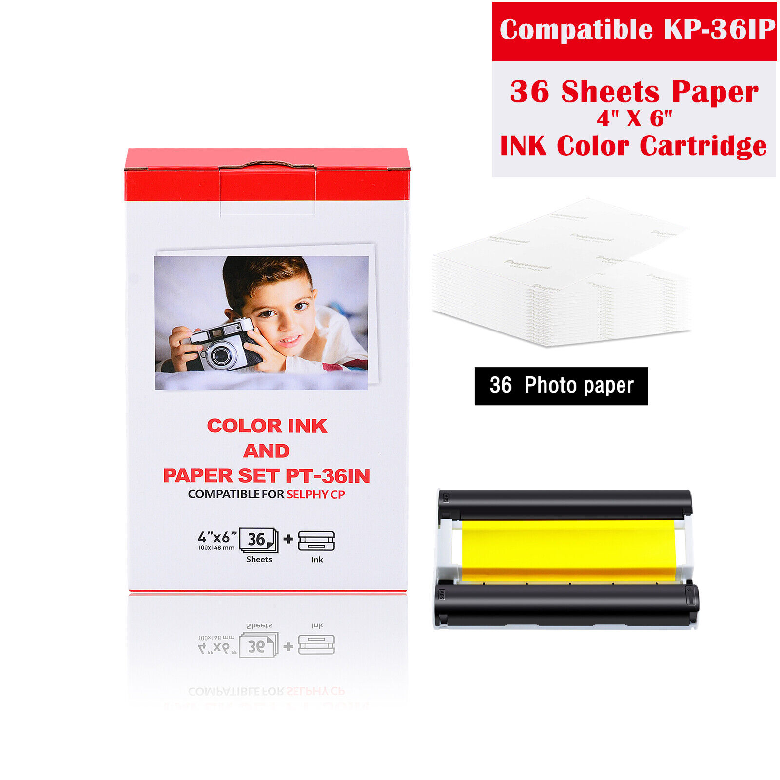 Compatible Canon Selphy CP800 KP-36IP Ink 7737A001 + 4\