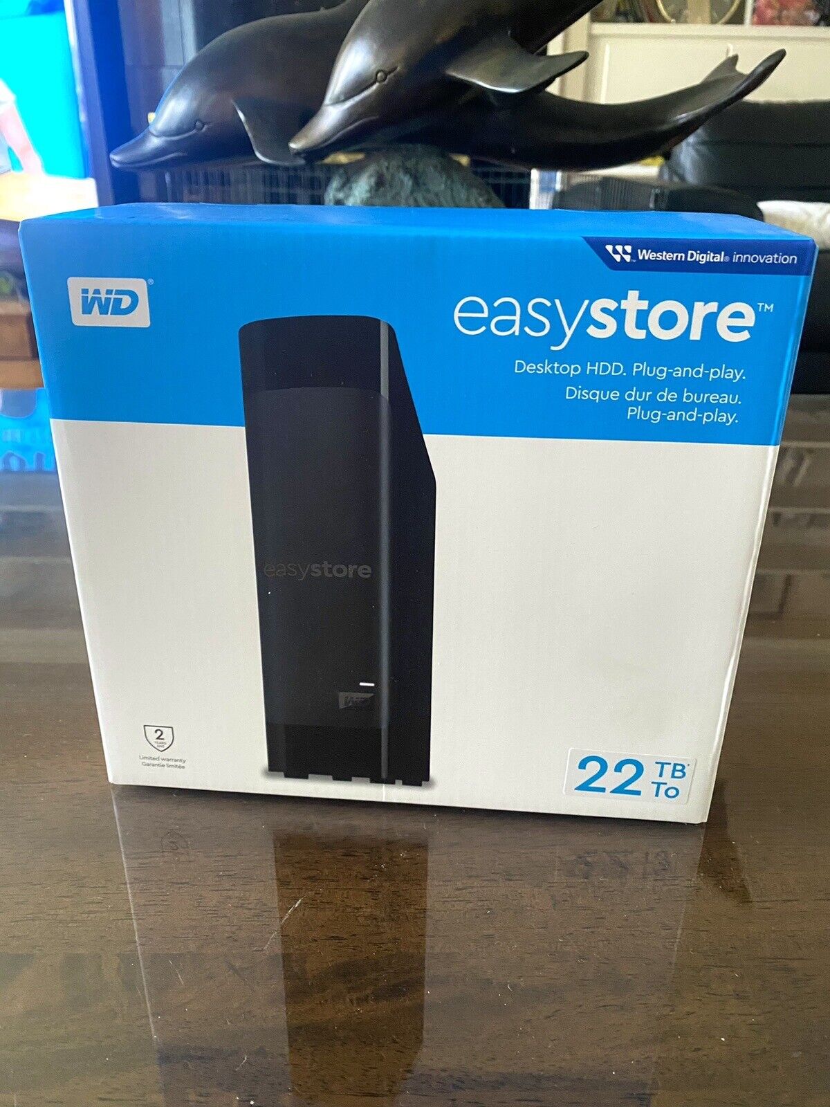 Brand New - WD - EasyStore 22TB External USB 3.0 Hard Drive - Black - Sealed