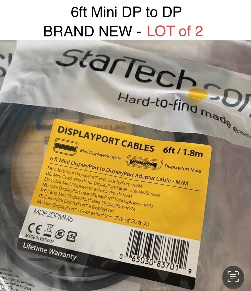 StarTech.com Mini DisplayPort to DisplayPort Video Cable Adapter LOT