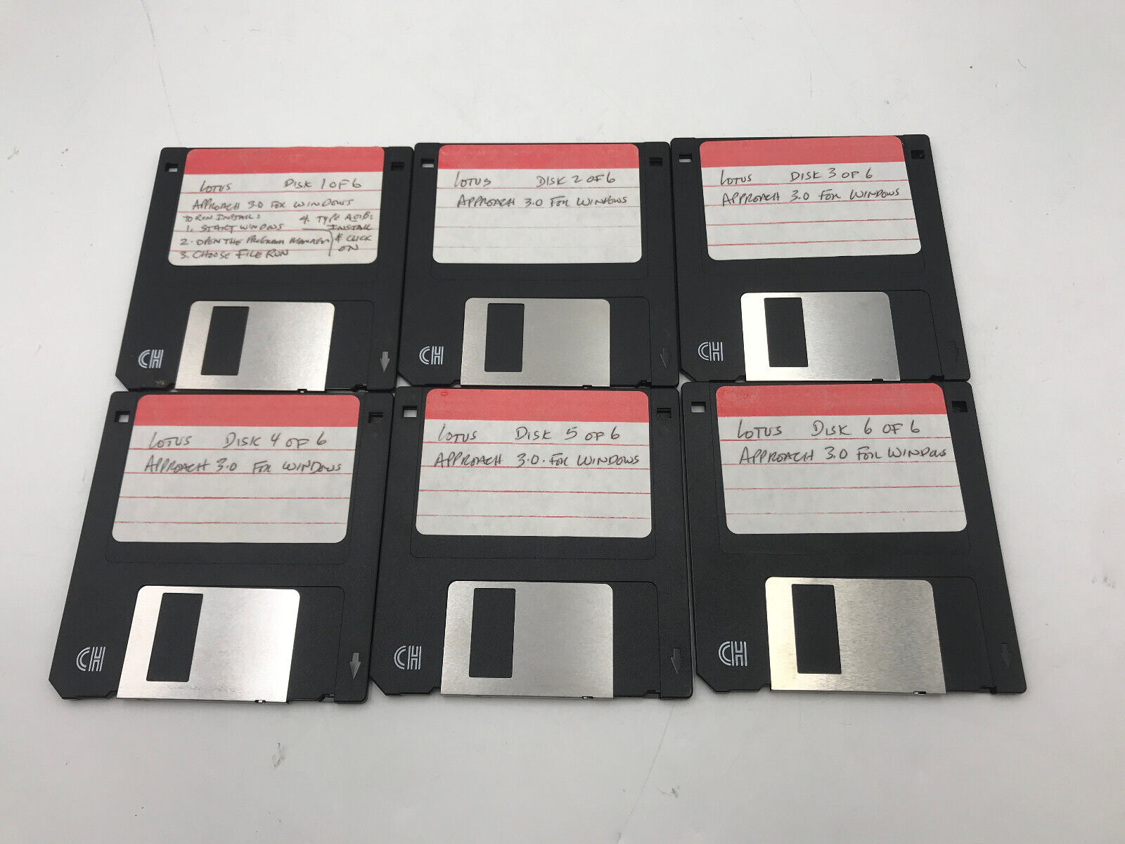 Lotus Approach 3.0 For Windows 6 Disk Set Vintage Floppy Disk Software