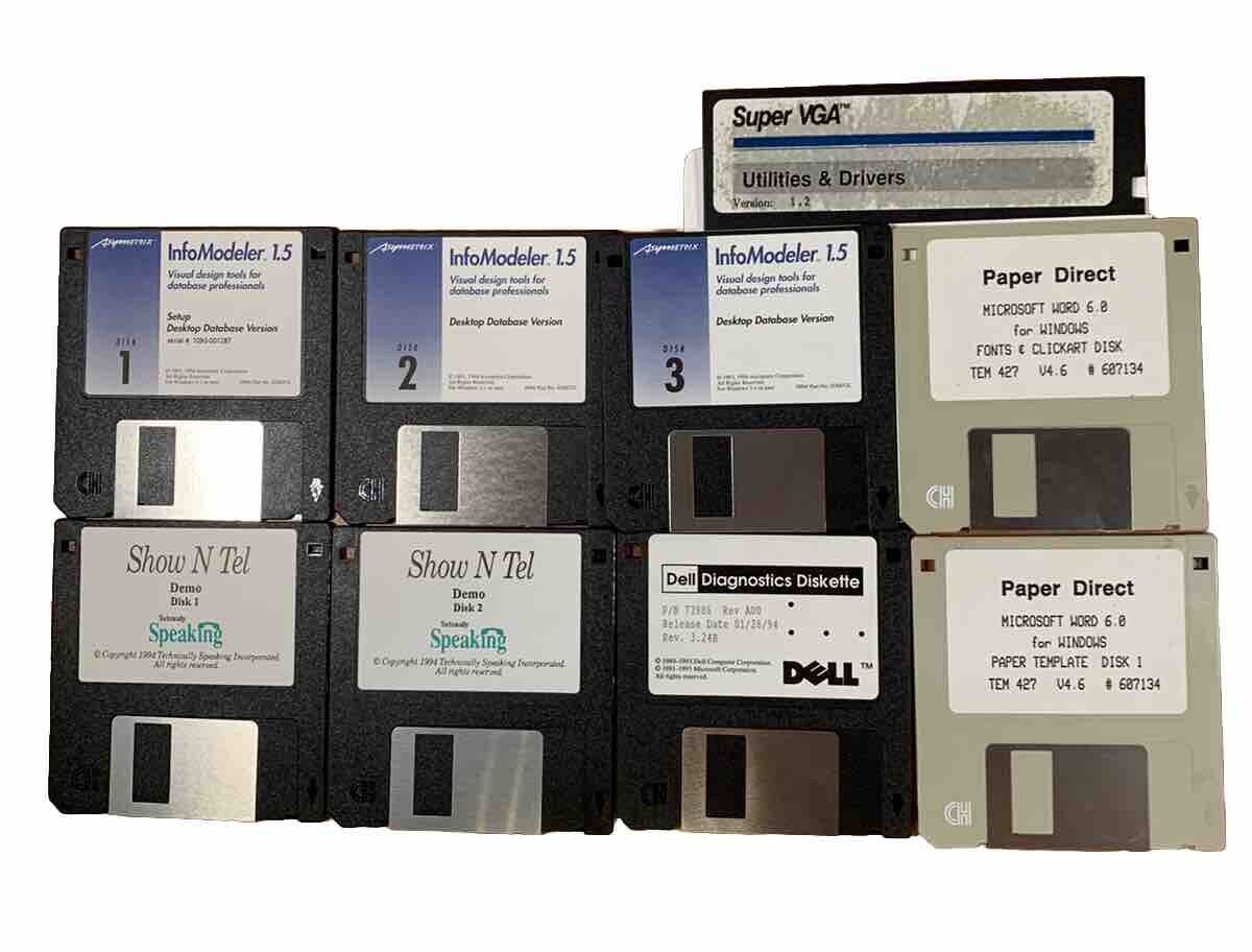 Vintage Disk LOT 💾 - Microsoft Paper Direct - Infomodeler 1.5 - Collector’s
