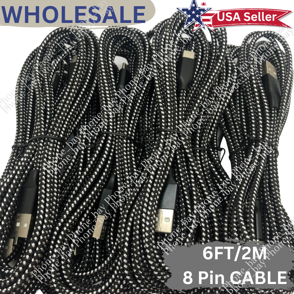 Fast Charger Cable Heavy Duty 6FT For iPhone 14 13 12 11 Charging Cord WHOLESALE