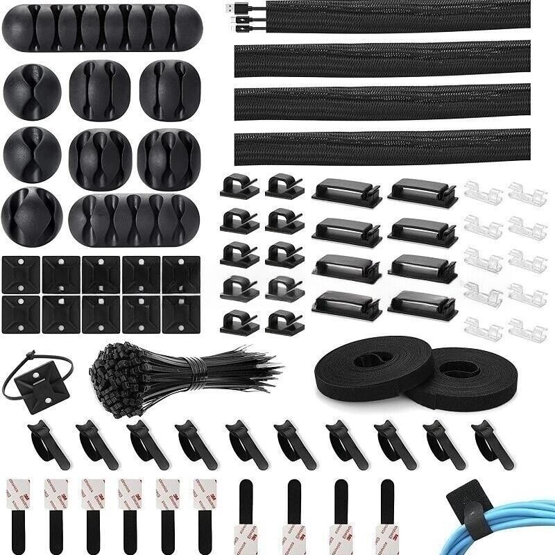 126-173 PCS Fastening Strap Ties Cable Management Organizer Kit for Home Office