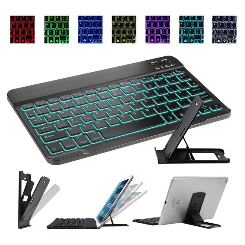 LED Rechargeable Wireless Bluetooth Keyboard For MAC iOS Android PC iPad Tablet