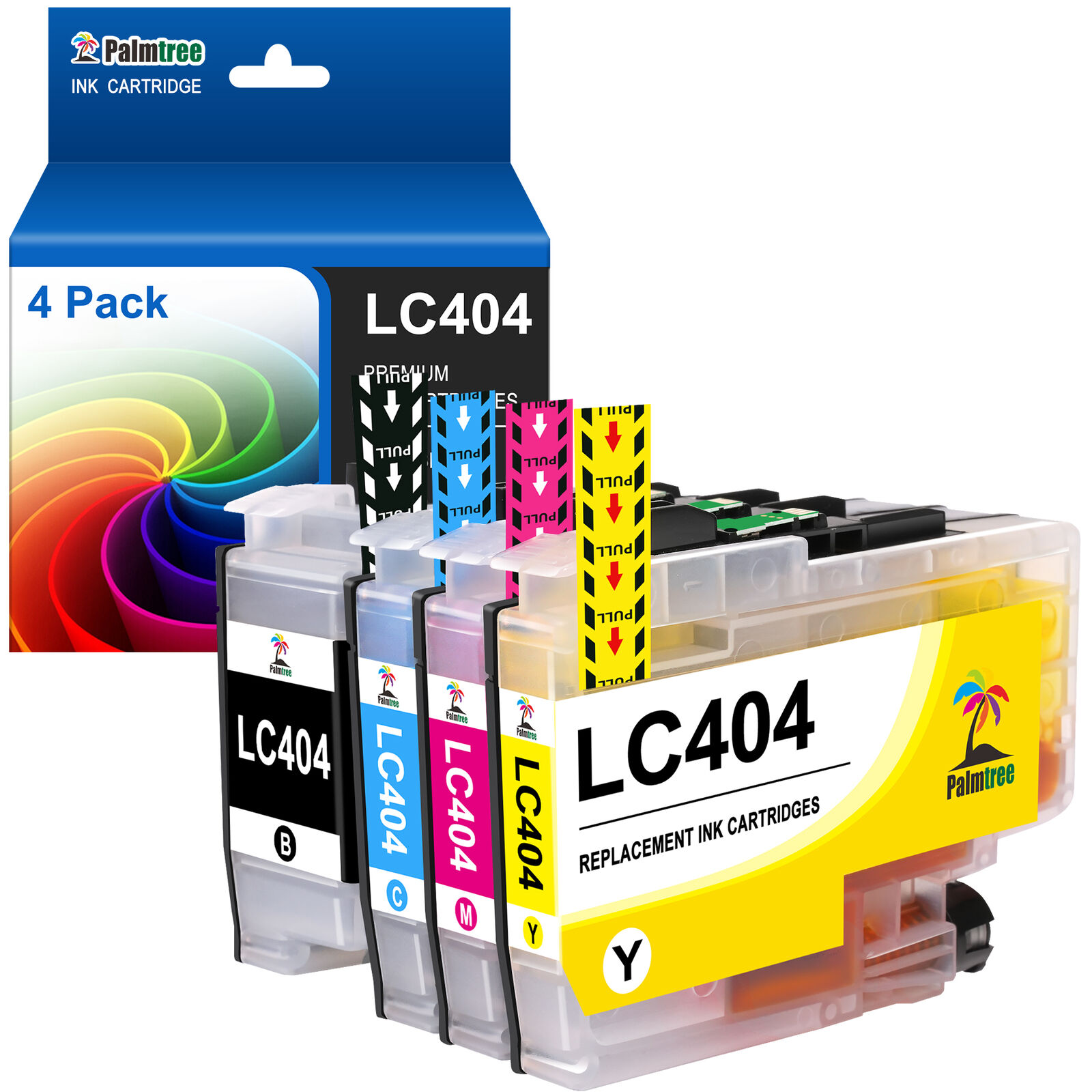 4 Pack LC404 LC 404 Ink Cartridges Compatible For Brother MFC-J1205W MFC-J1215W