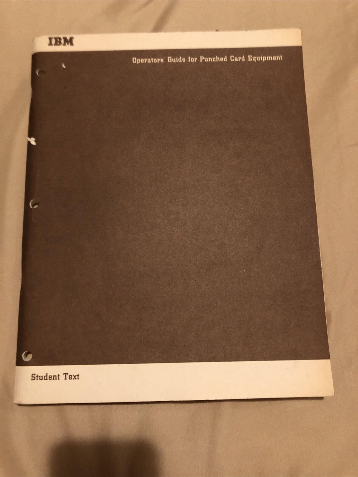 IBM Operators Guide For Punched Card Equipment March 1968 Vintage