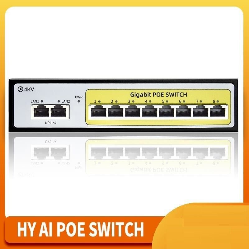 Full Gigabit 8 Port Poe Switch 48V Ethernet Power 120W Network For IP Camera AP