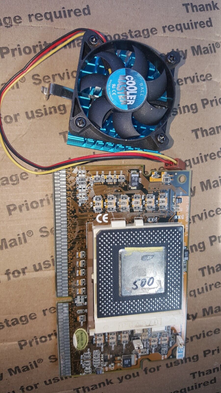 Vintage Slocket Adapter Card Intel Celeron 500MHz  Slot 1 to Socket 370