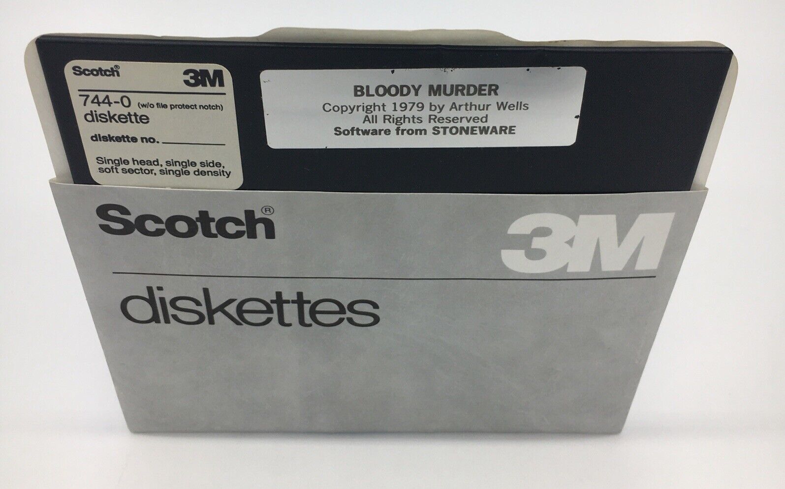 Vtg 1979 Apple II Game Bloody Murder By Stoneware Software Collectible Scarce
