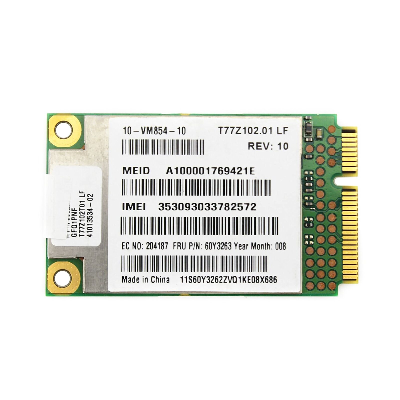 Network Card 0.1oz Wwan Wifi Card Lenovo X100 X201 T410 T510 W510 60Y3263-