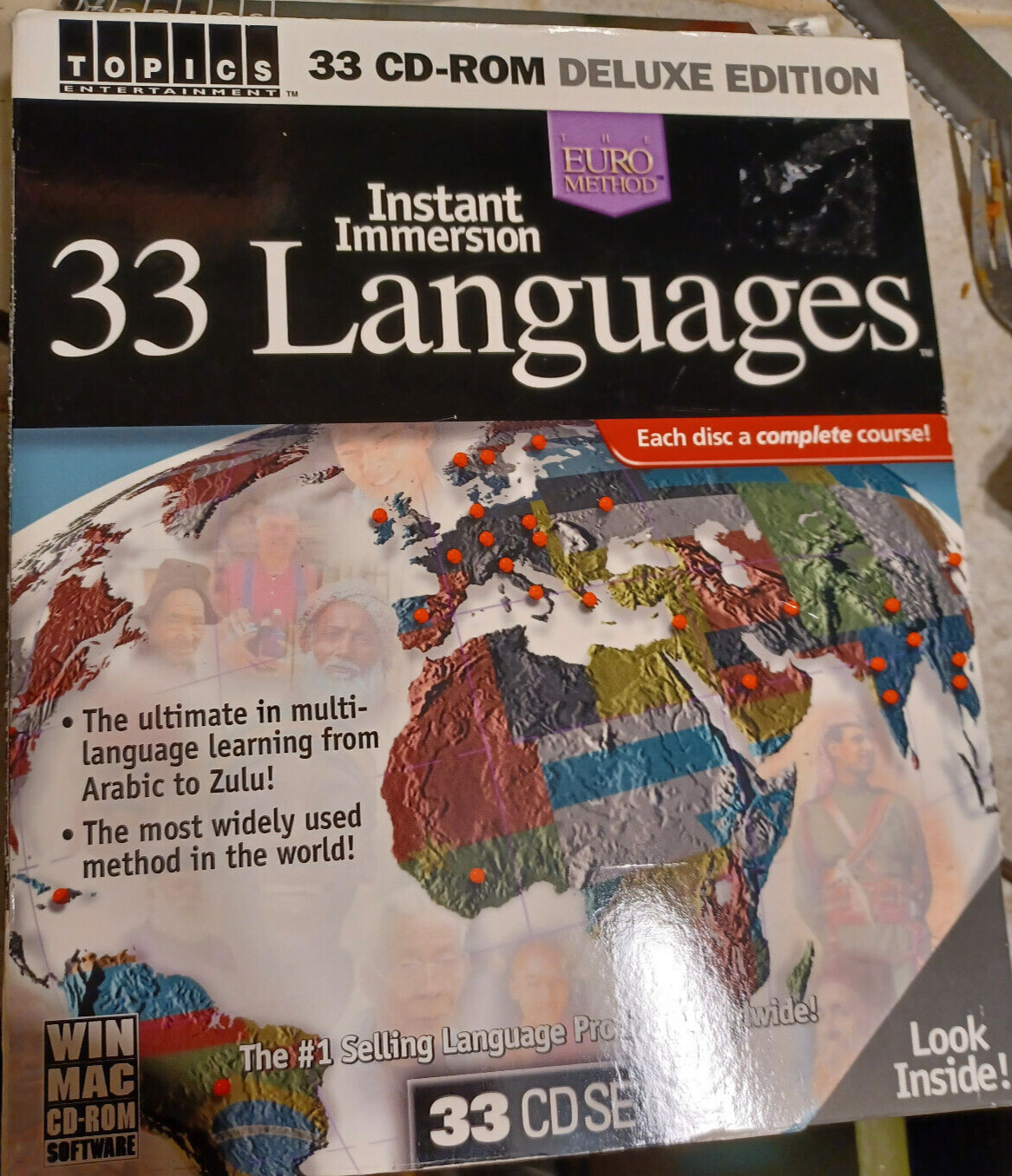 TOPICS Instant Immersion 33 Languages EURO Method 33 CD Set Deluxe Edition-Q