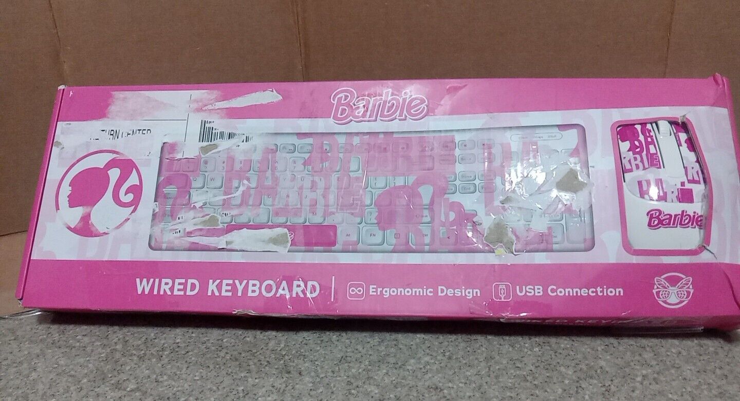 NEW Barbie Doll Wired Computer Keyboard w/USB Connection and Ergonomic Design