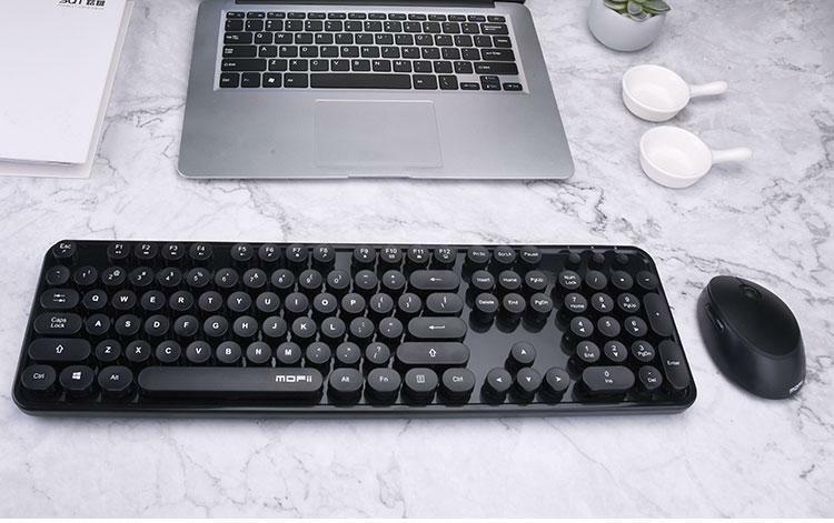 Mofii Sweet 2.4GHz Wireless Keyboard and Mouse set, Round Key, for PC/Laptop/Mac