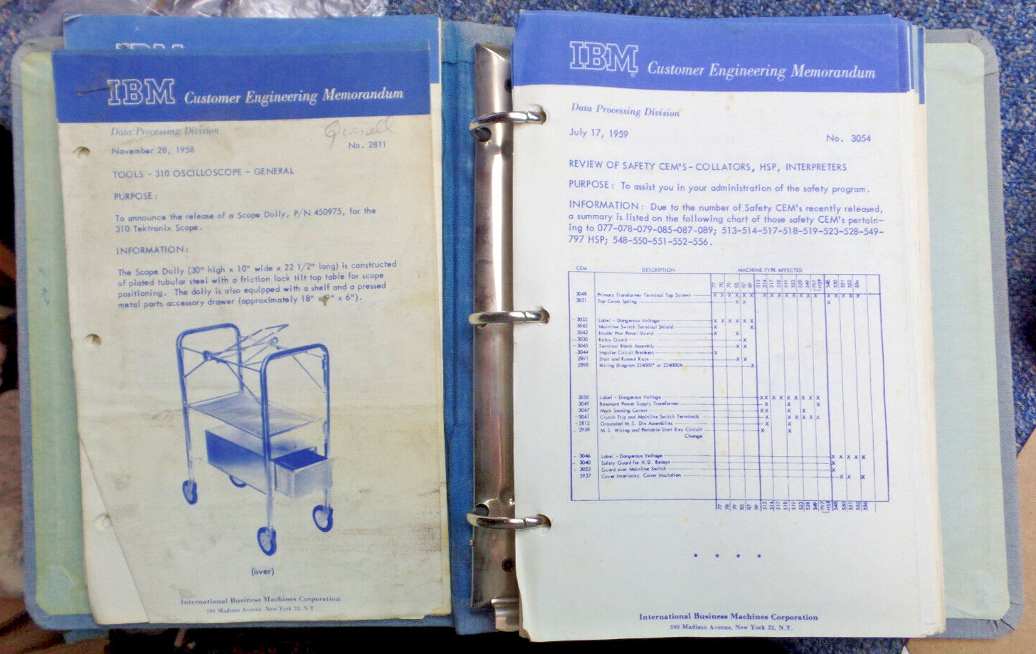 1957-1959 IBM Customer Engineering Memorandums 407 & 408 Accounting Machines