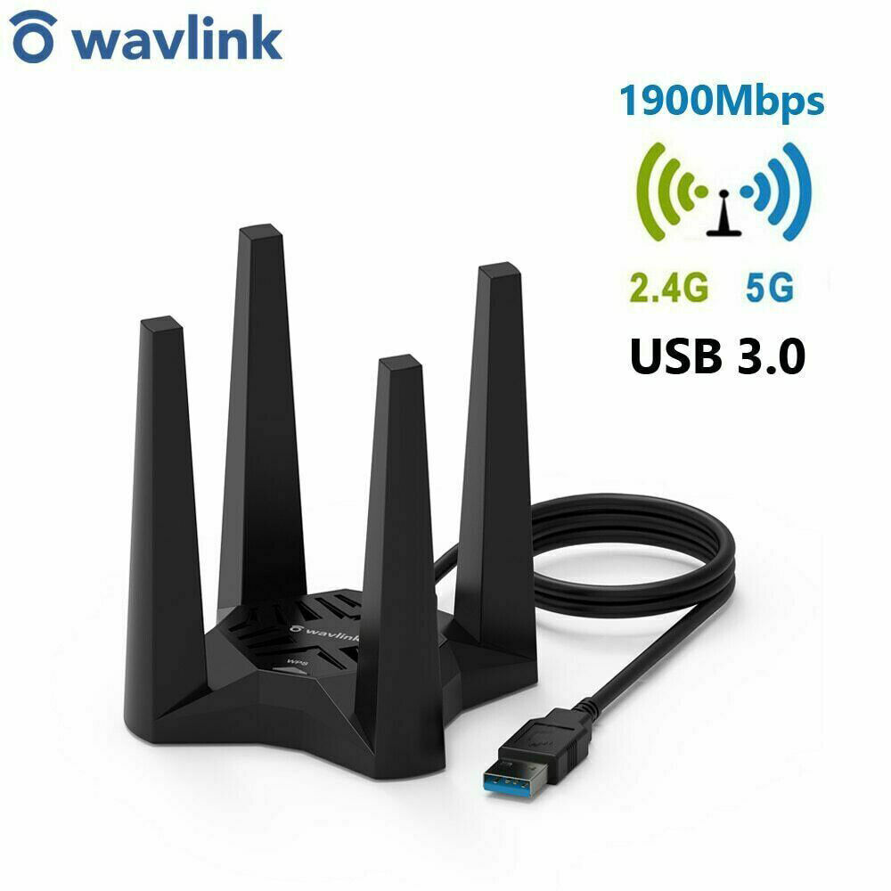 Wavlink Wireless 802.11 ac 1300Mbps Dual Band 2.4/5Ghz Wi-Fi USB Adapter AC1900
