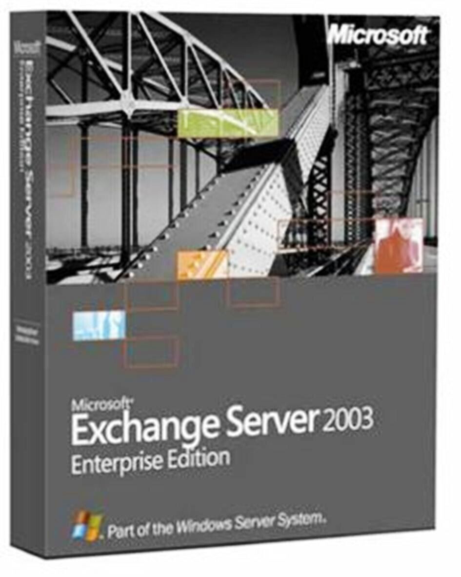 Microsoft Exchange Server 2003 Enterprise w/ Service Pack 1 & License Key NEW