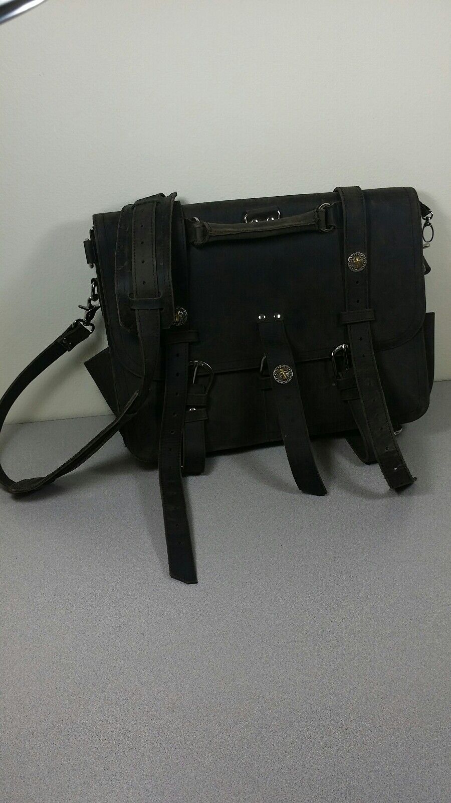 Quality Handmade? Distressed Leather Portfolio Computer Case Book Bag Cross 